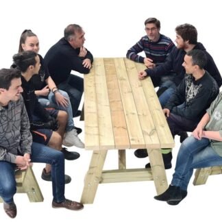 MESA DE PICNIC DE MADERA MASGAMES ZURICH 180CM USO PÚBLICO EN1176 - MA500026